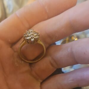 Elegant Gold and Silver Cluster Ring